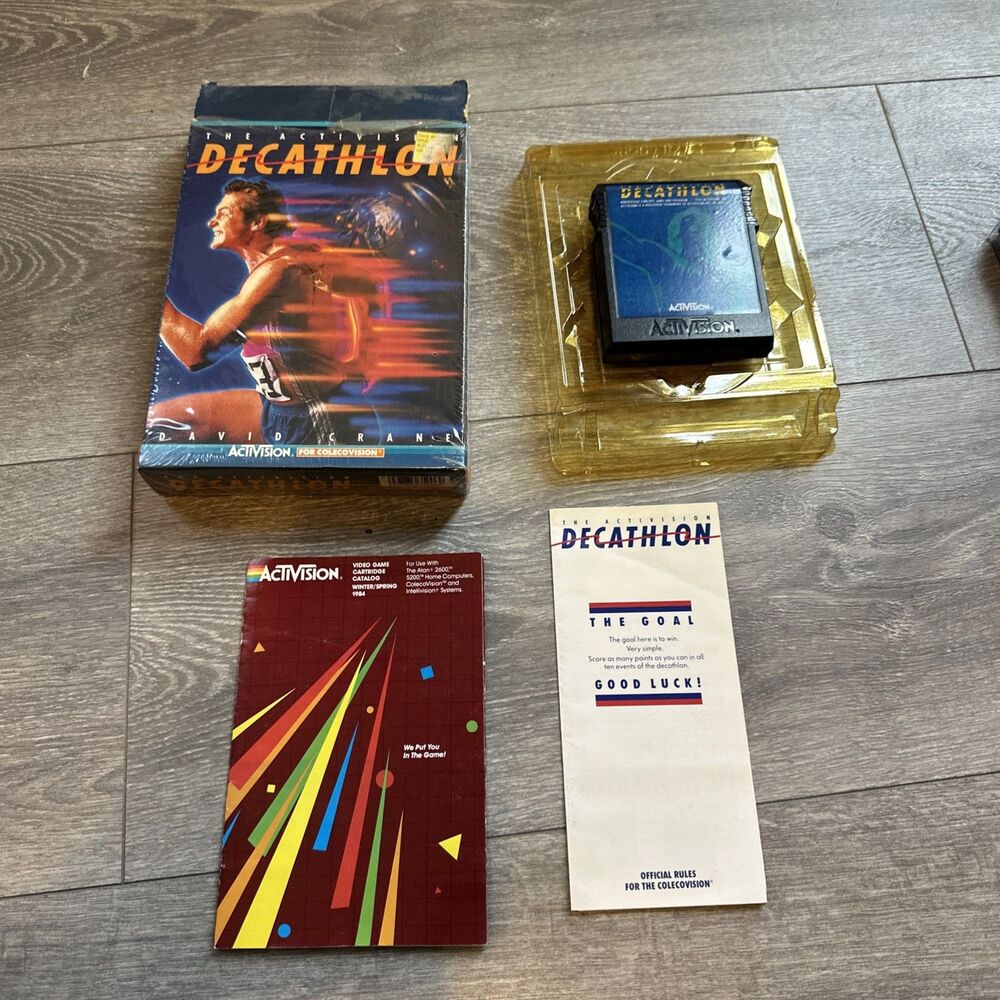 VINTAGE ACTIVISION FOR COLECOVISION DECATHLON VIDEO GAME shrink 1983